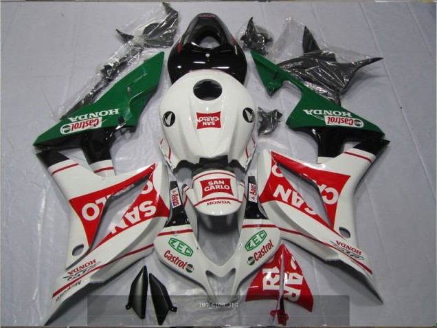 Carenado Honda CBR 600 RR 2007-2008 - Blanco Rojo Verde San Carlo Castrol