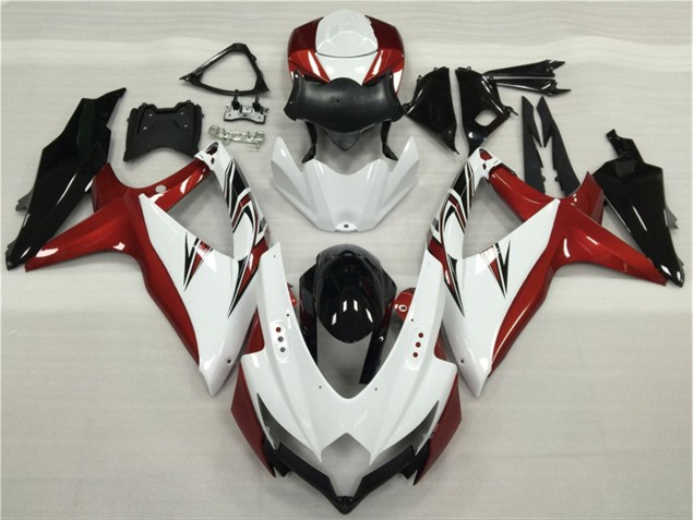 Carenado Suzuki GSXR 600 / 750 K8 2008-2010 - Blanco Rojo Negro