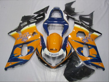 Carenado Suzuki GSXR 600 K1 K2 K3 2001-2003 - Azul Naranja Corona Extra