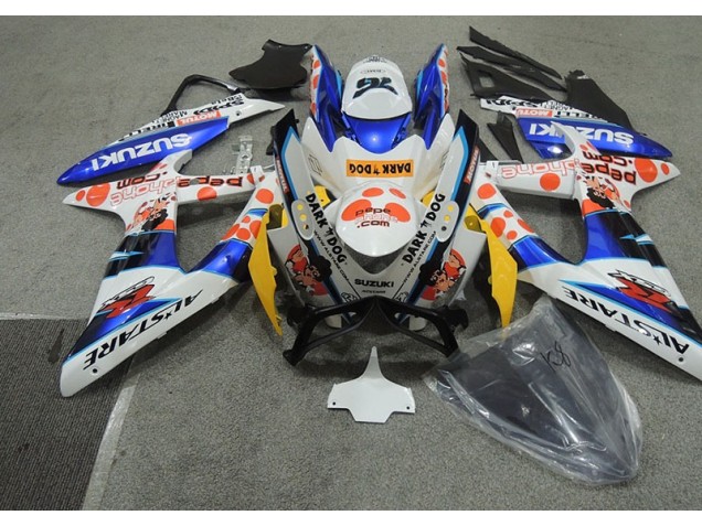 Carenado Suzuki GSXR 600 K8 2008-2010 - Blanco Azul Oscuro Dog