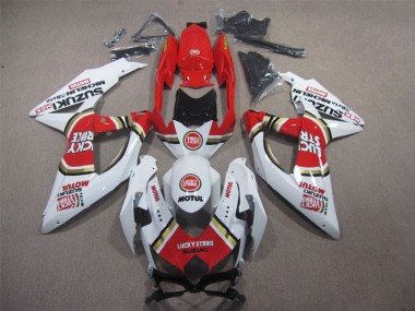 Carenado Suzuki GSXR 600 K8 2008-2010 - Blanco Lucky Strike Rojo Motul