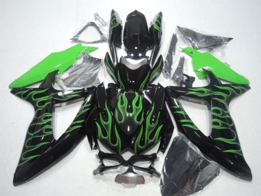 Carenado Suzuki GSXR 600 K8 2008-2010 - Negro Verde Llama