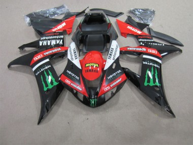 Carenado Yamaha R1 2002-2003 - Negro Rojo Motul