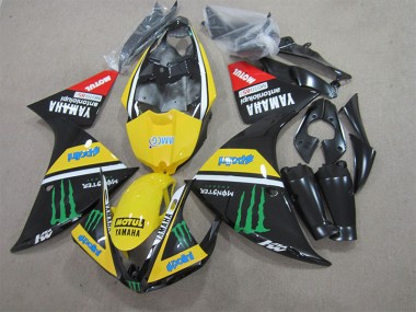 Carenado Yamaha R1 2009-2011 - Negro Amarillo Motul Monster