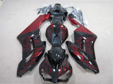 Kit Carenado ABS Completo Honda CBR 1000 RR 2004-2005 - Negro Rojo Llama