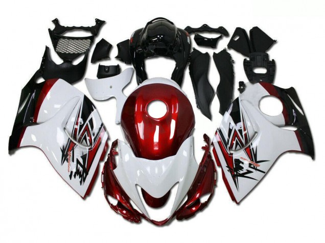 Plástico Suzuki GSXR 1300 Hayabusa 2008-2019 - Blanco Rojo